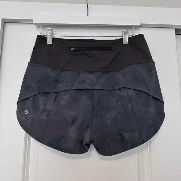 Lululemon Athletica Black and Gray Speed Up High Rise Short - Picture 2 of 3